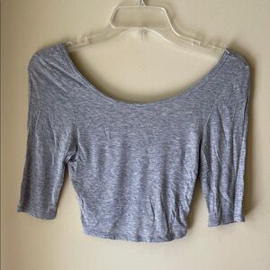 UO Project Social T Gray Crop Top Size Small